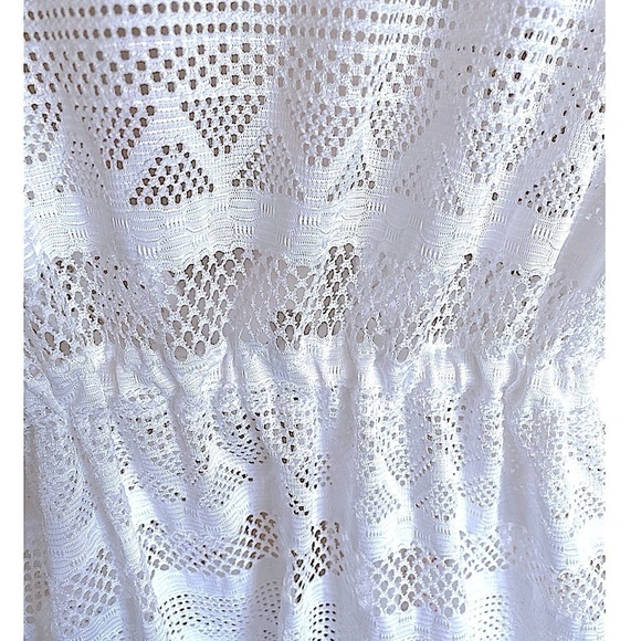 CLUB Z COLLECTION Crochet Beach Dress Coverup White Woman’s Plus Size 1X New - Picture 7 of 16